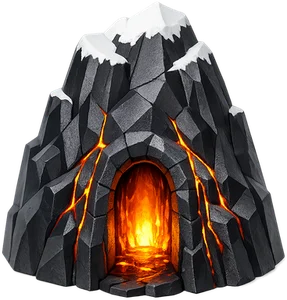 A mountain with a glowing doorway from Ember Peak