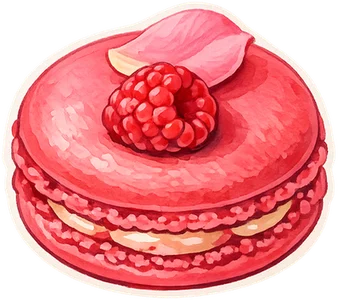 A raspberry macaron from Petit Café