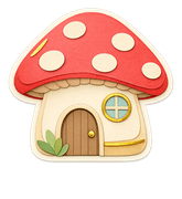 Toadstool house sticker